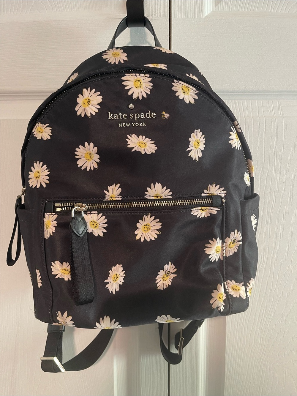 kate spade Black Daisy Print Nylon Backpack
